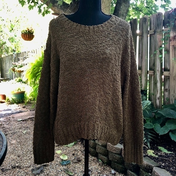 Social Standard by Sanctuary Sweaters - Social Standard by Sanctuary Women's Dusty Olive Tan Popcorn Knit Sweater Size M